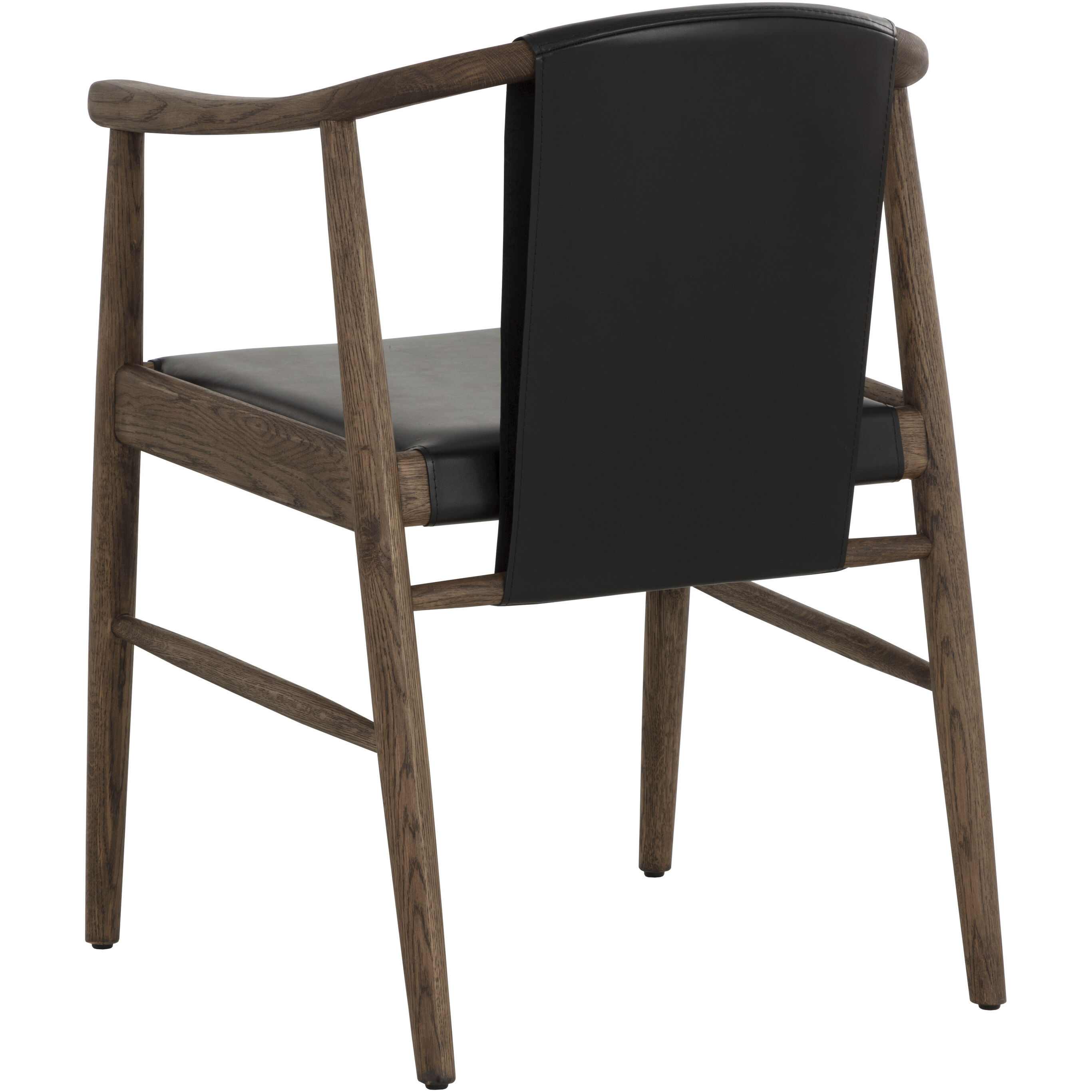 Aran Onyx Leather Dining Armchair